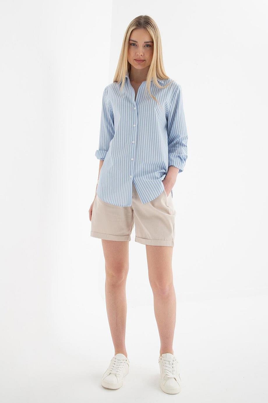 FASHİON FRİENDS0102-2Y5  F.FRIENDS GÖMLEKMAVİ