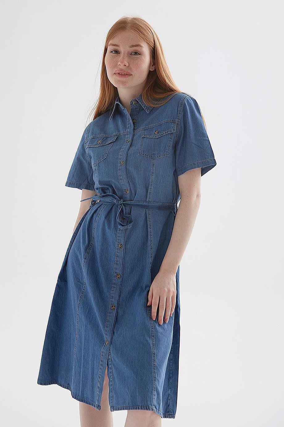 FASHİON FRİENDS0108-2Y5  F.FRIENDS ELBİSEMAVİ