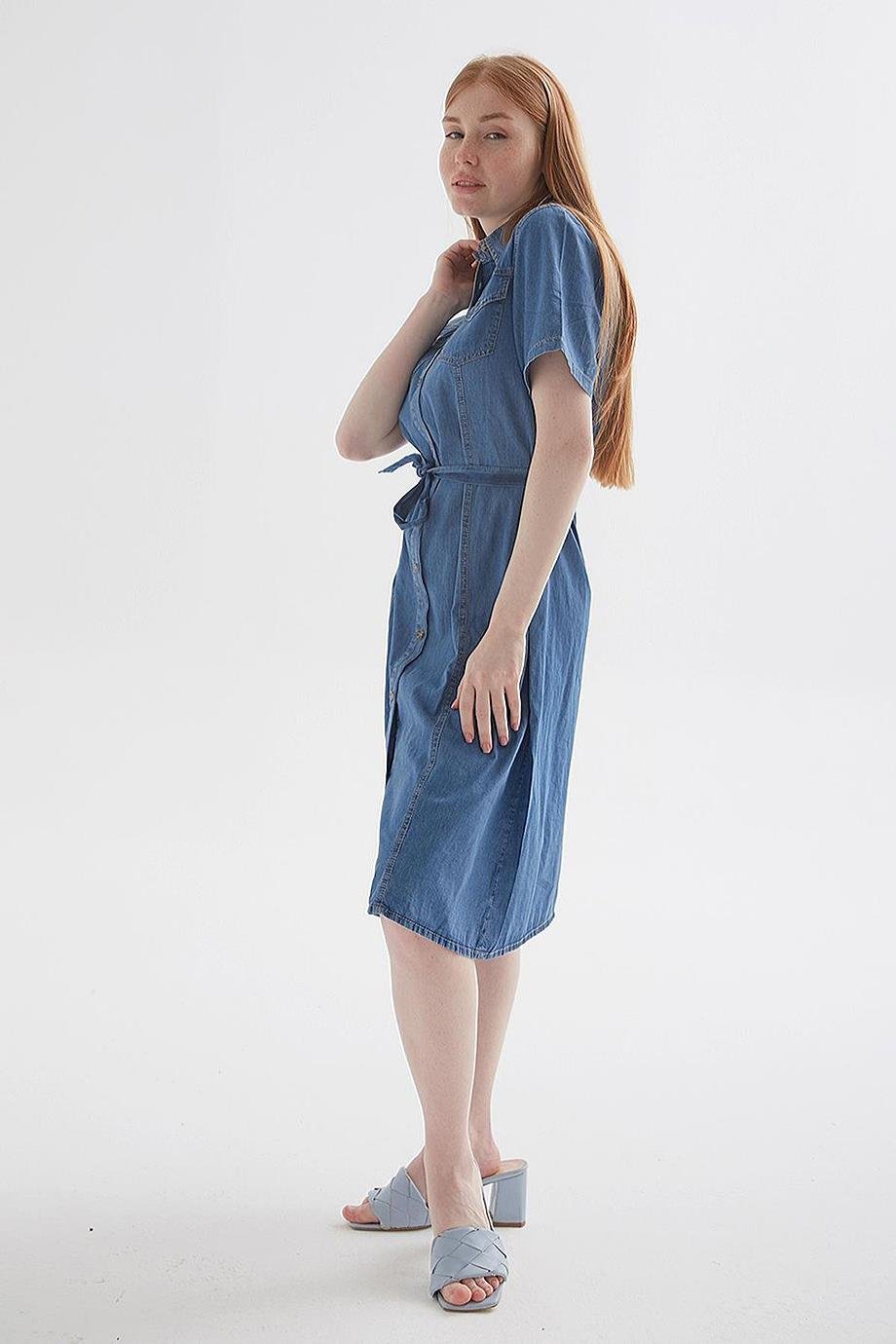 FASHİON FRİENDS0108-2Y5  F.FRIENDS ELBİSEMAVİ