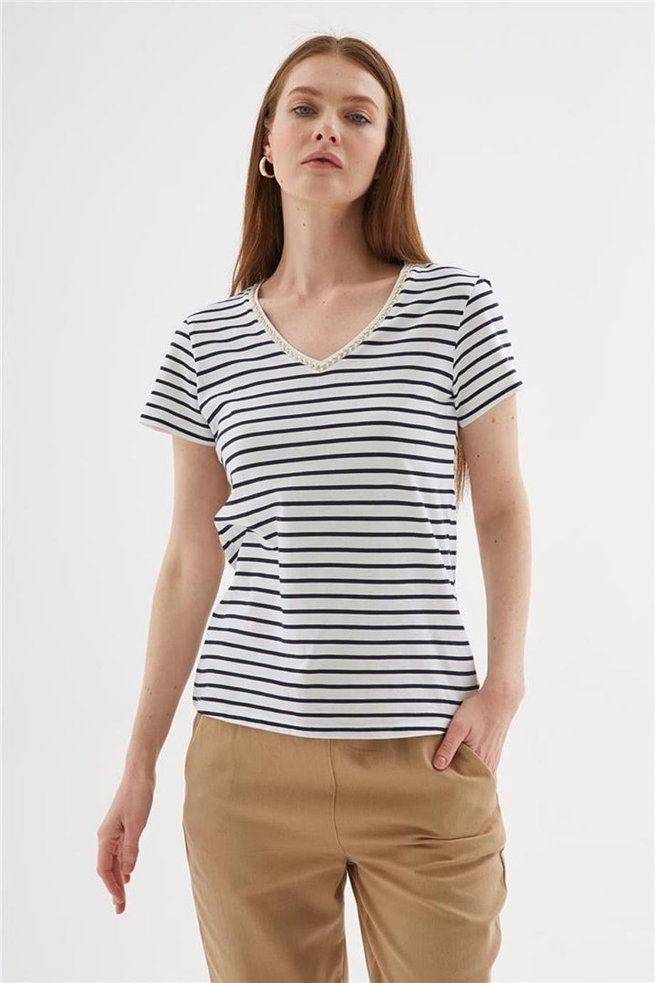 FASHİON FRİENDS0478-2Y5 F.FRIENDS T-SHIRTLACİ ÇİZGİLİ