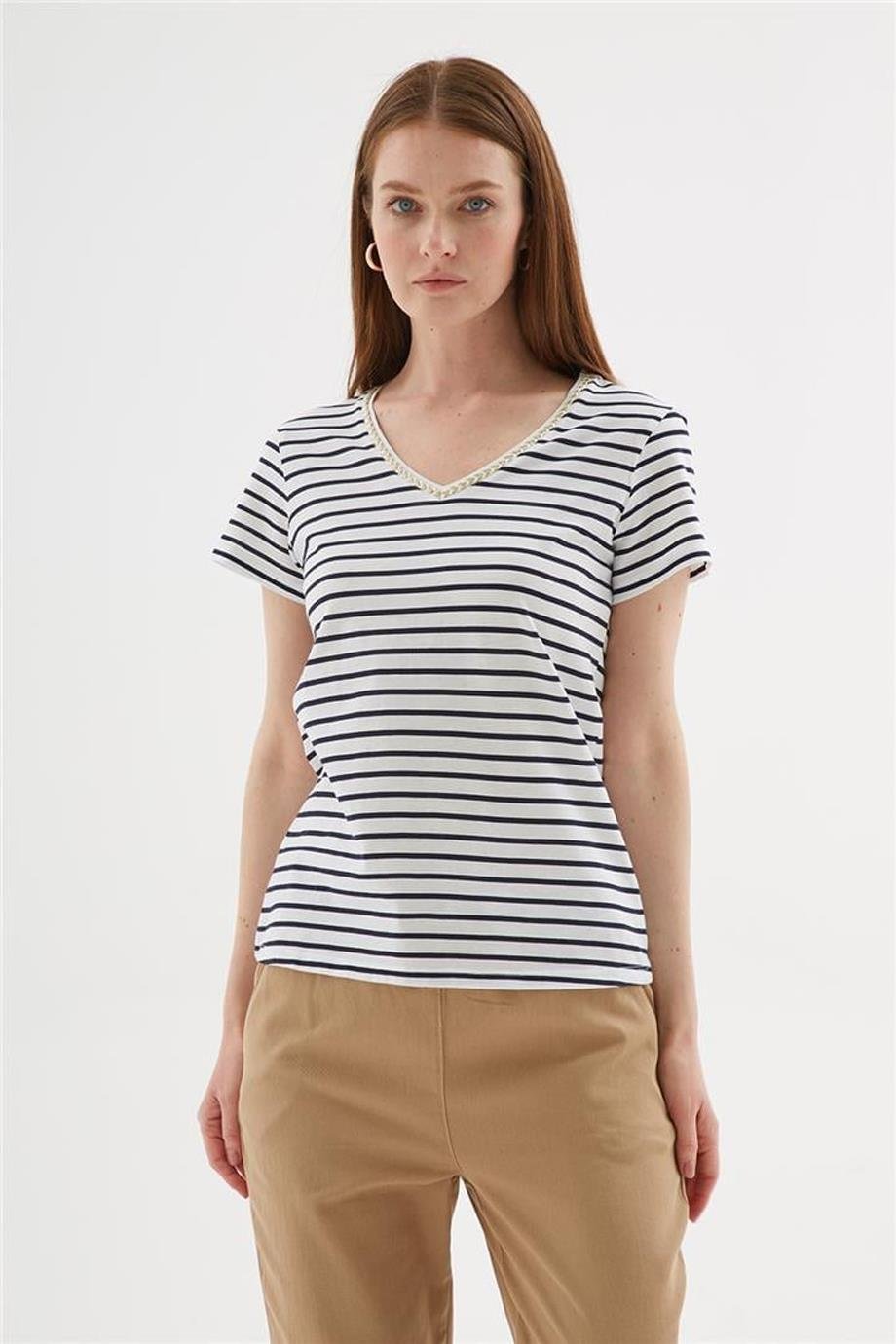 FASHİON FRİENDS0478-2Y5 F.FRIENDS T-SHIRTLACİ ÇİZGİLİ