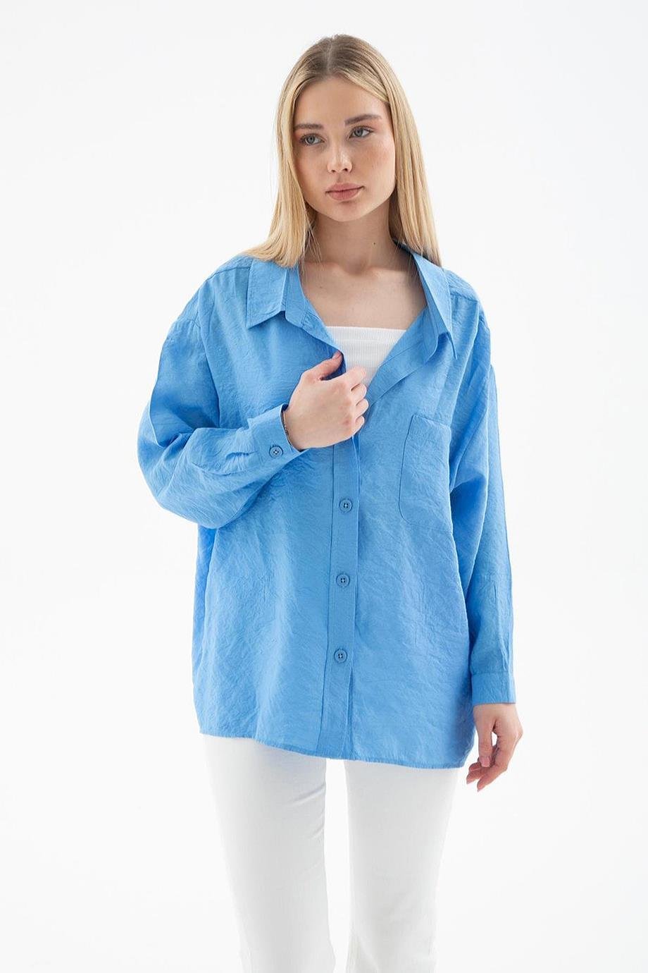 FASHİON FRİENDS0571-2Y5 F.FRIENDS GÖMLEKMAVİ