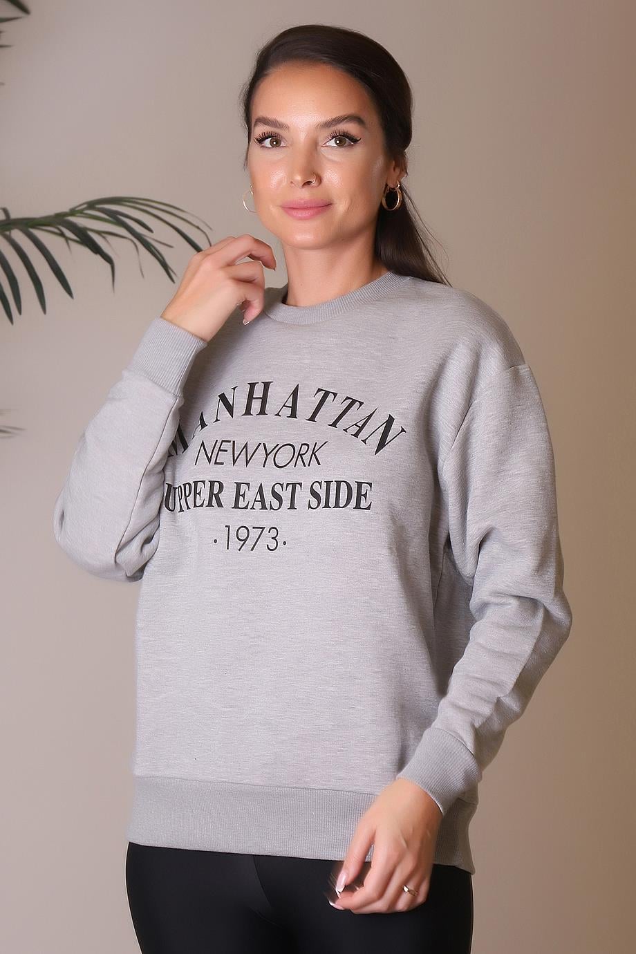 FASHİON FRİENDS0844-2K4 F.FRIENDS SWEATGRİ MELANJ