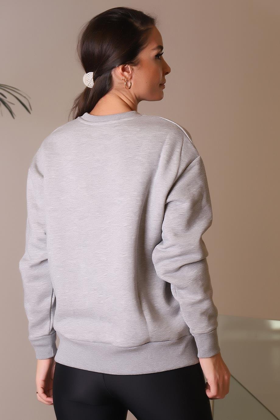 FASHİON FRİENDS0844-2K4 F.FRIENDS SWEATGRİ MELANJ