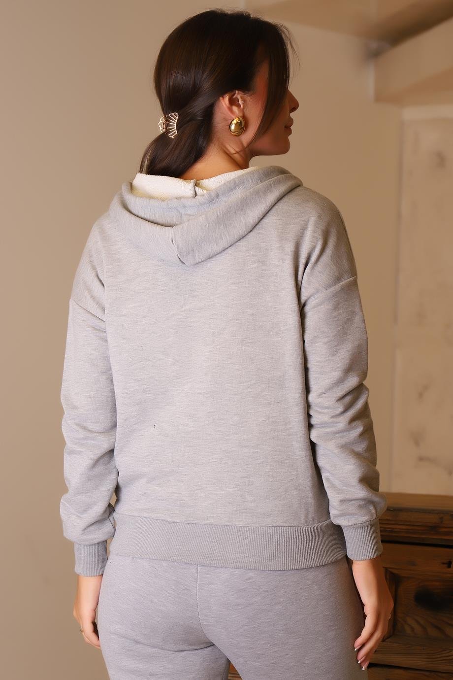 FASHİON FRİENDS0852-2K5 F.FRİENDS SWEATGRİ MELANJ