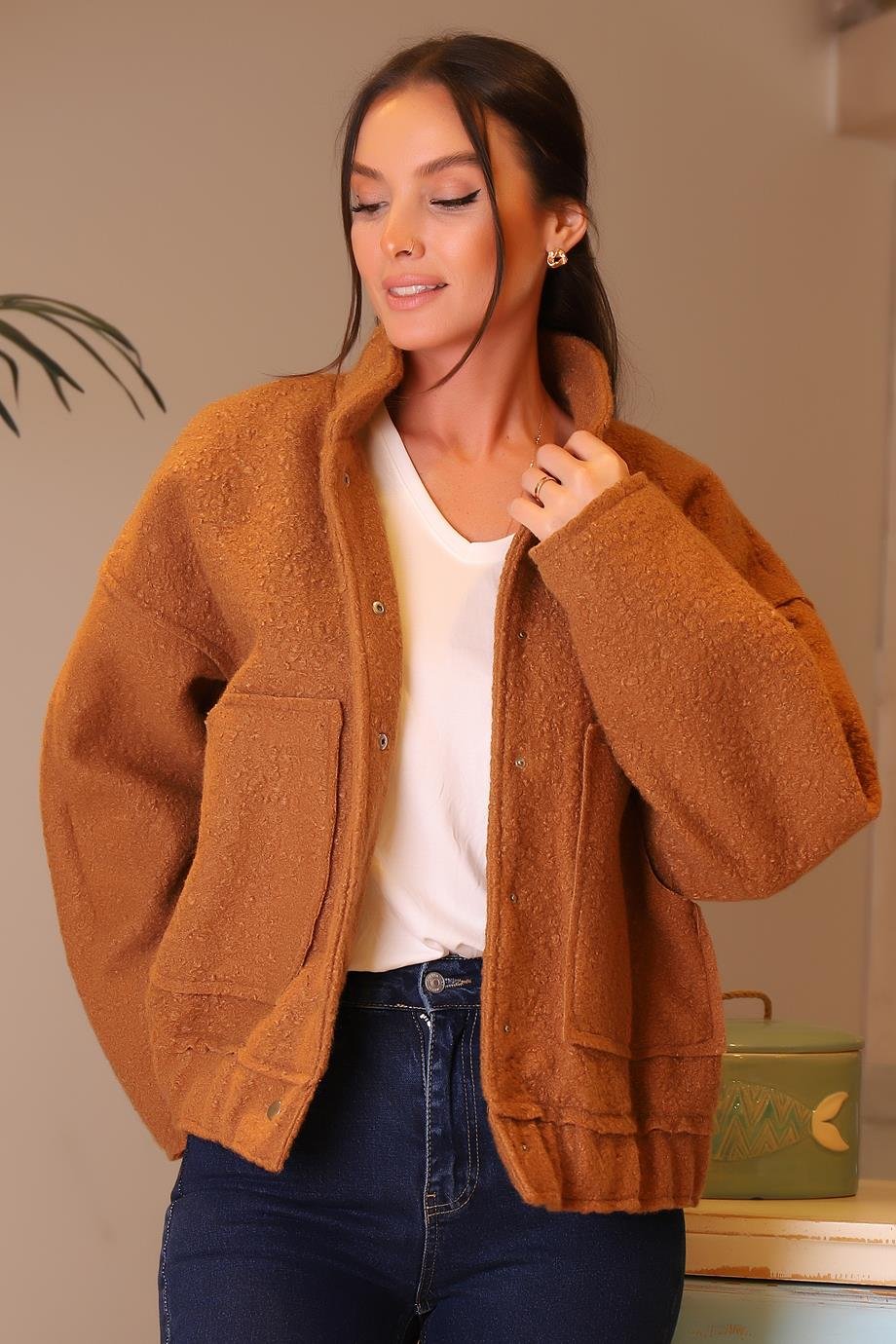 HOT FASHİON54411-2K4 HOT FASHİON CEKETCAMEL