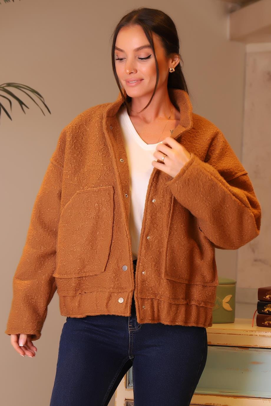 HOT FASHİON54411-2K4 HOT FASHİON CEKETCAMEL