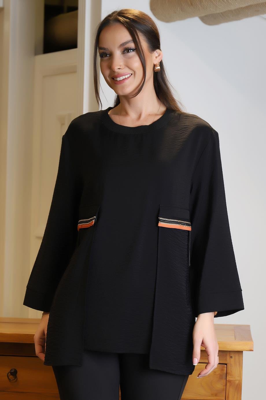 HUKKA4003-2Y4 HUKKA BLUZSİYAH