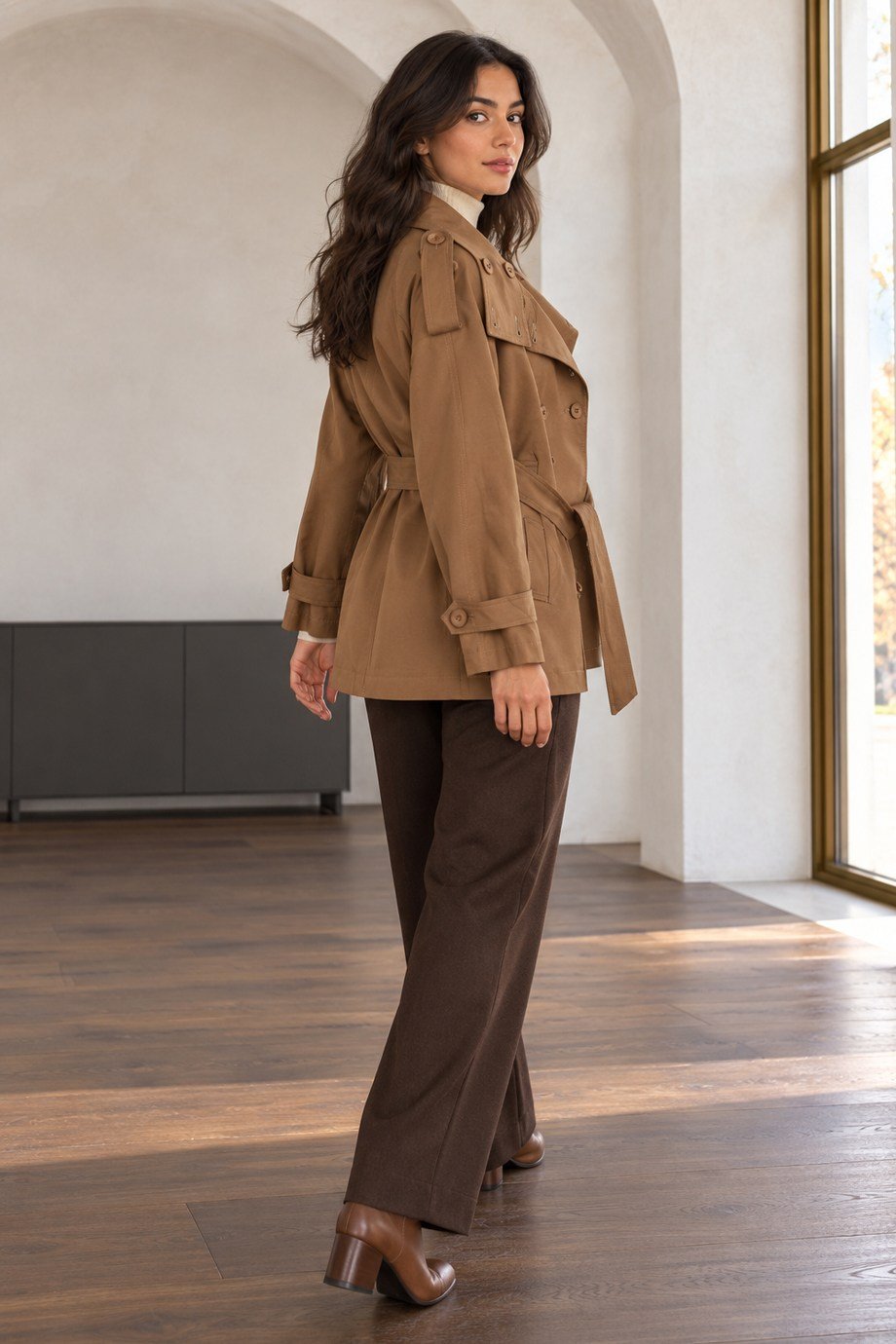 İKOLLKadın Koyu Camel Trençkot 37843-2K7