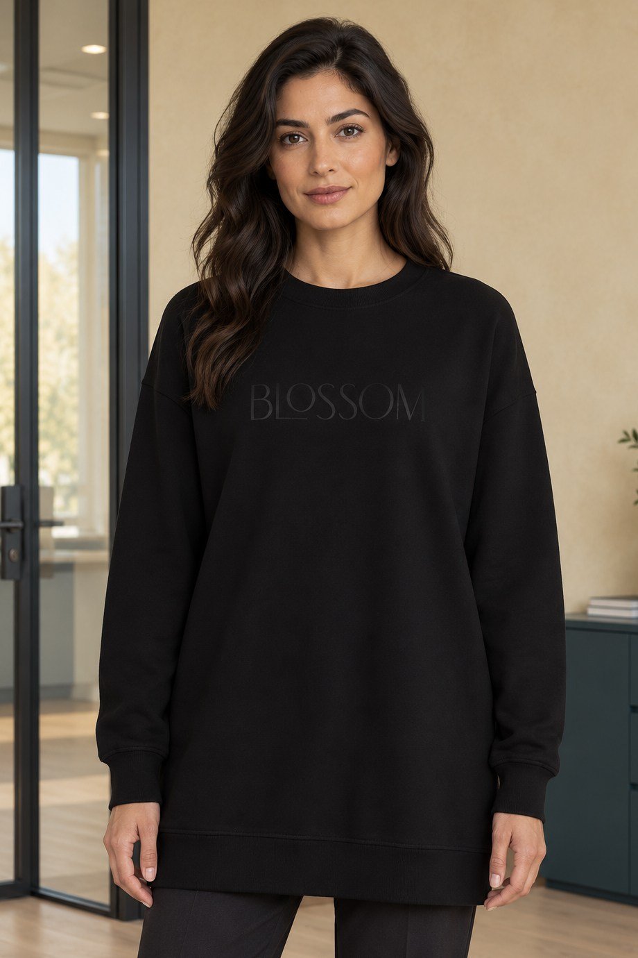 İKOLLKadın Siyah Sweatshirt 38107-2K7