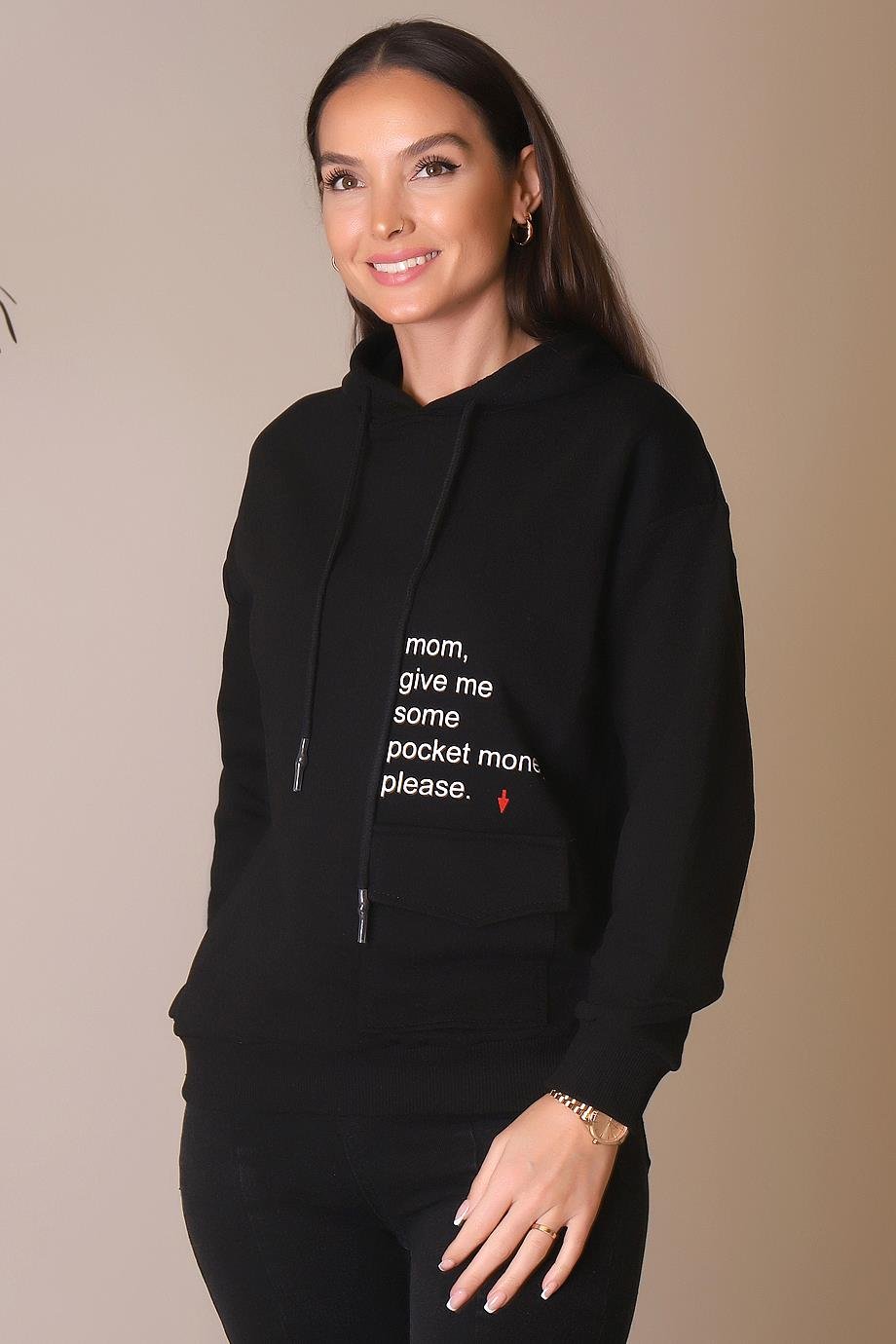 IND BEBE 24K26370-2K4 BEBE PLUS SWEATSİYAH