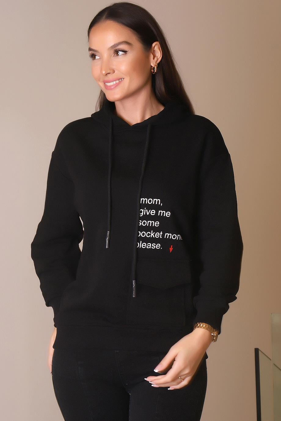 IND BEBE 24K26370-2K4 BEBE PLUS SWEATSİYAH