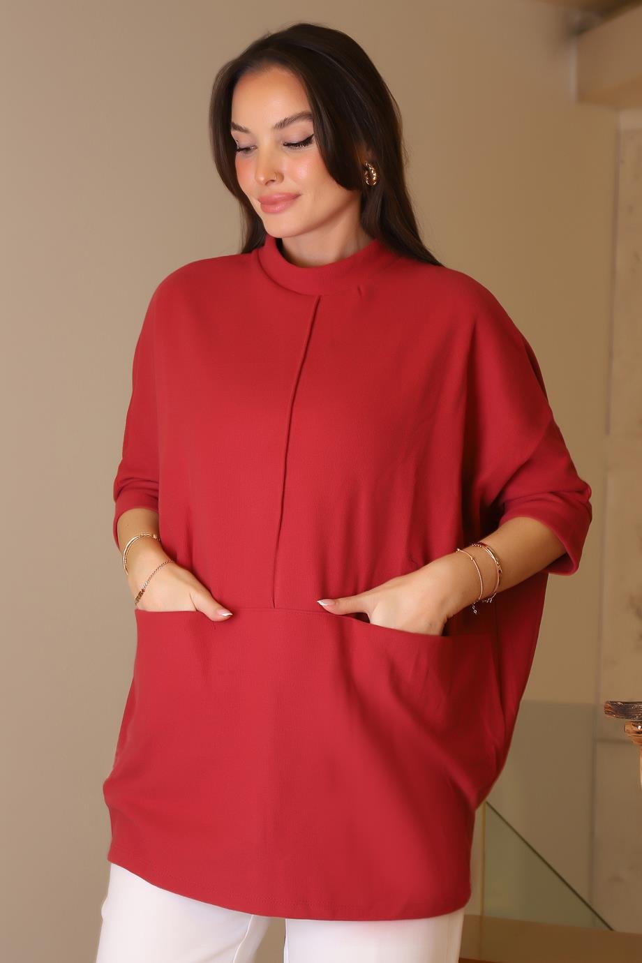 IND BEBE PLUS 25K22083-2K5 BEBE PLUS TUNİK+ŞARAP