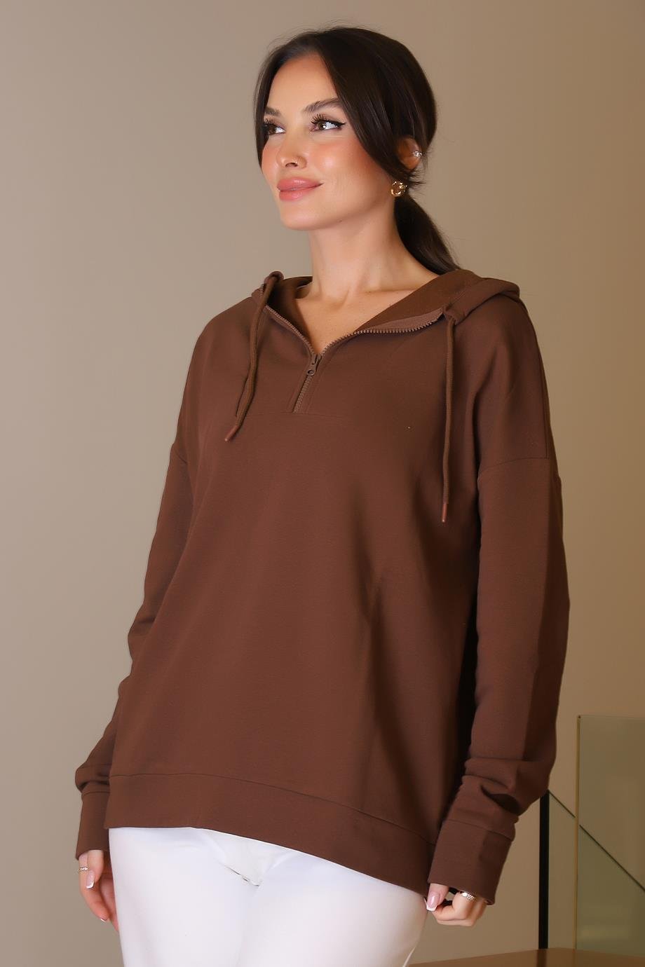 IND ZENTONİ 2K52052-2K5 ZENTONİ SWEAT+KAHVE