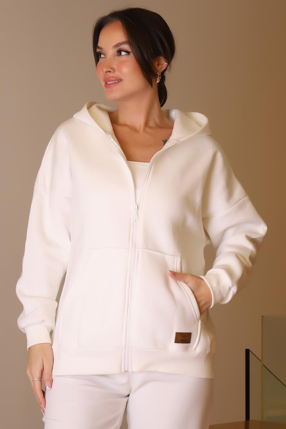 IND ZENTONİ 2K53045-2K5 ZENTONİ SWEAT+EKRU