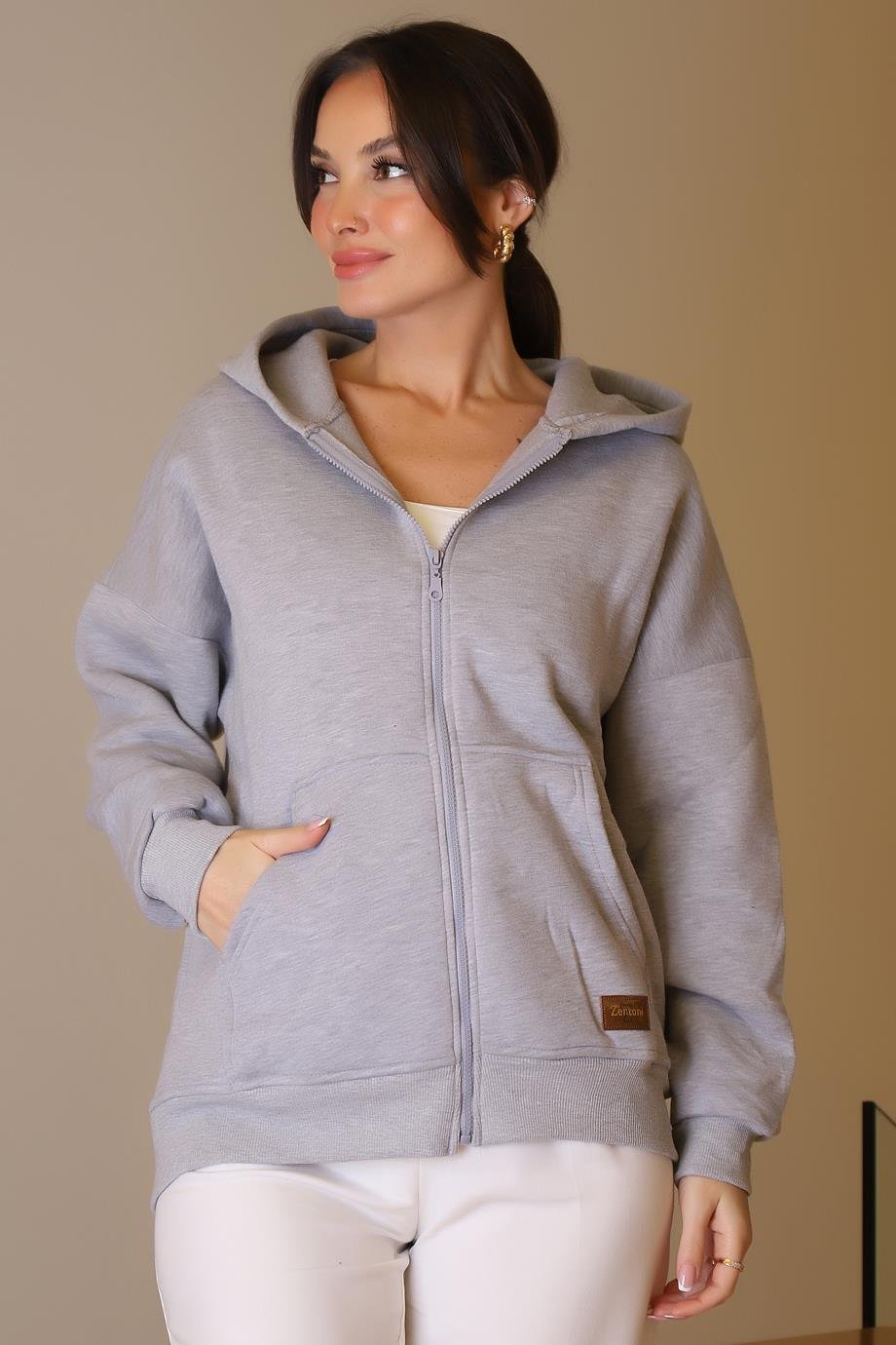 IND ZENTONİ 2K53045-2K5 ZENTONİ SWEAT+GRİ