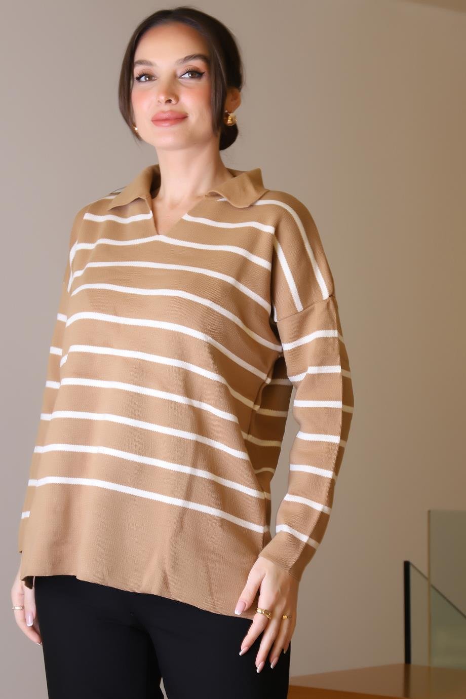 IND ZENTONİ 2K55165-2K5 ZENTONİ TRİKO+CAMEL EKRU