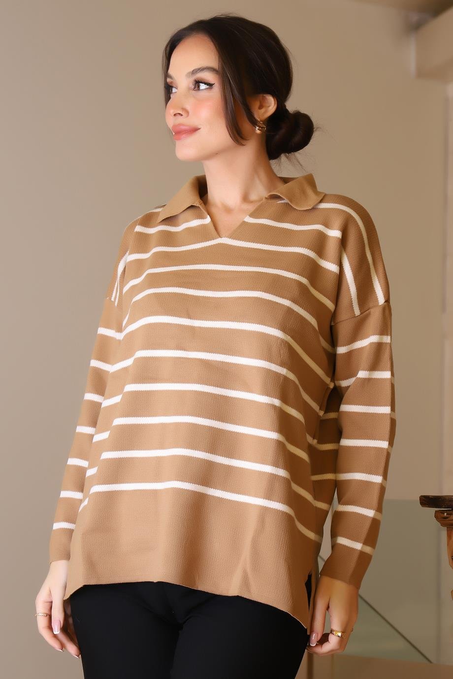 IND ZENTONİ 2K55165-2K5 ZENTONİ TRİKO+CAMEL EKRU