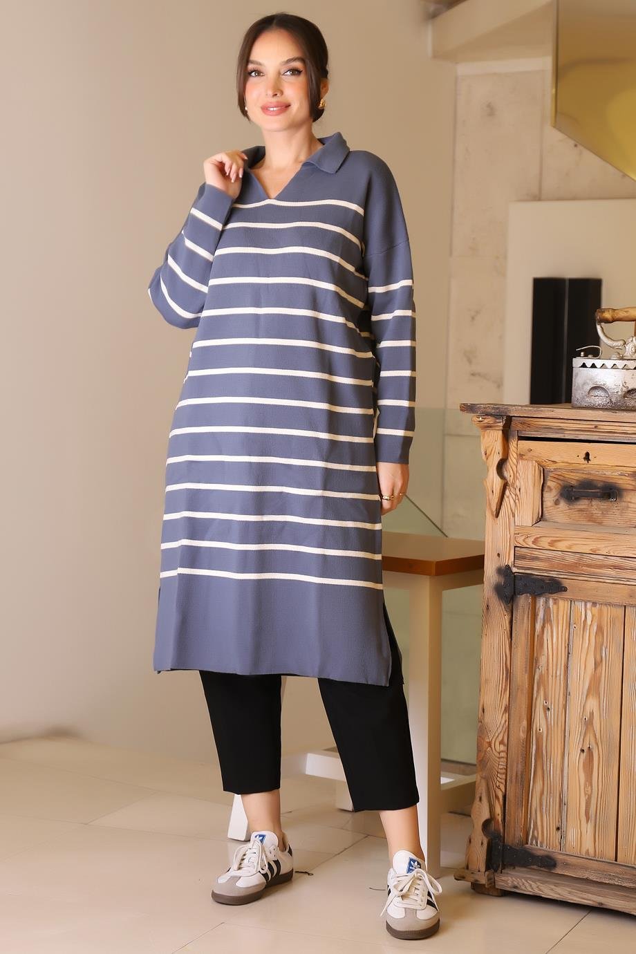 IND ZENTONİ 2K55172-2K5 ZENTONİ ELBİSE+İNDİGO