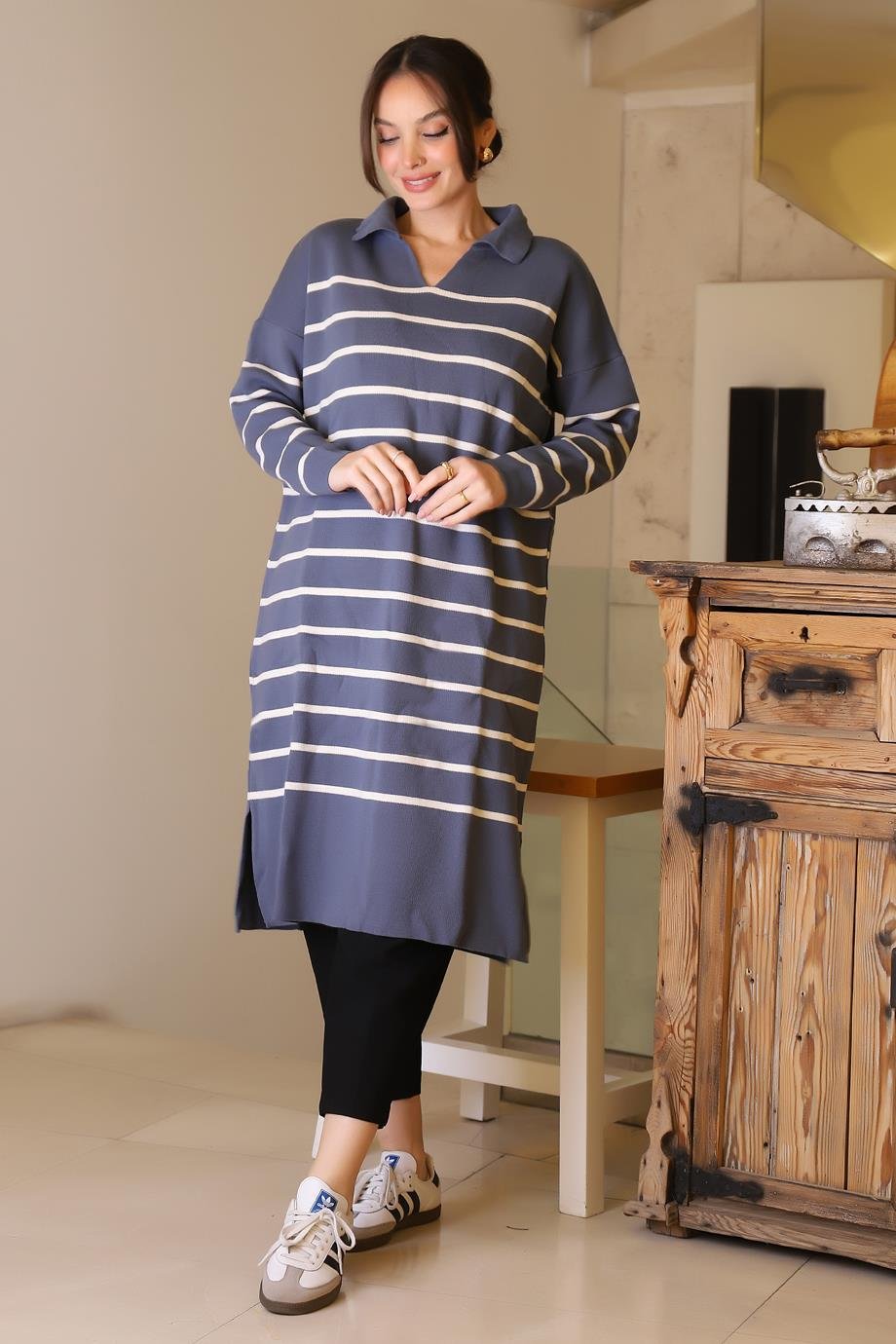 IND ZENTONİ 2K55172-2K5 ZENTONİ ELBİSE+İNDİGO