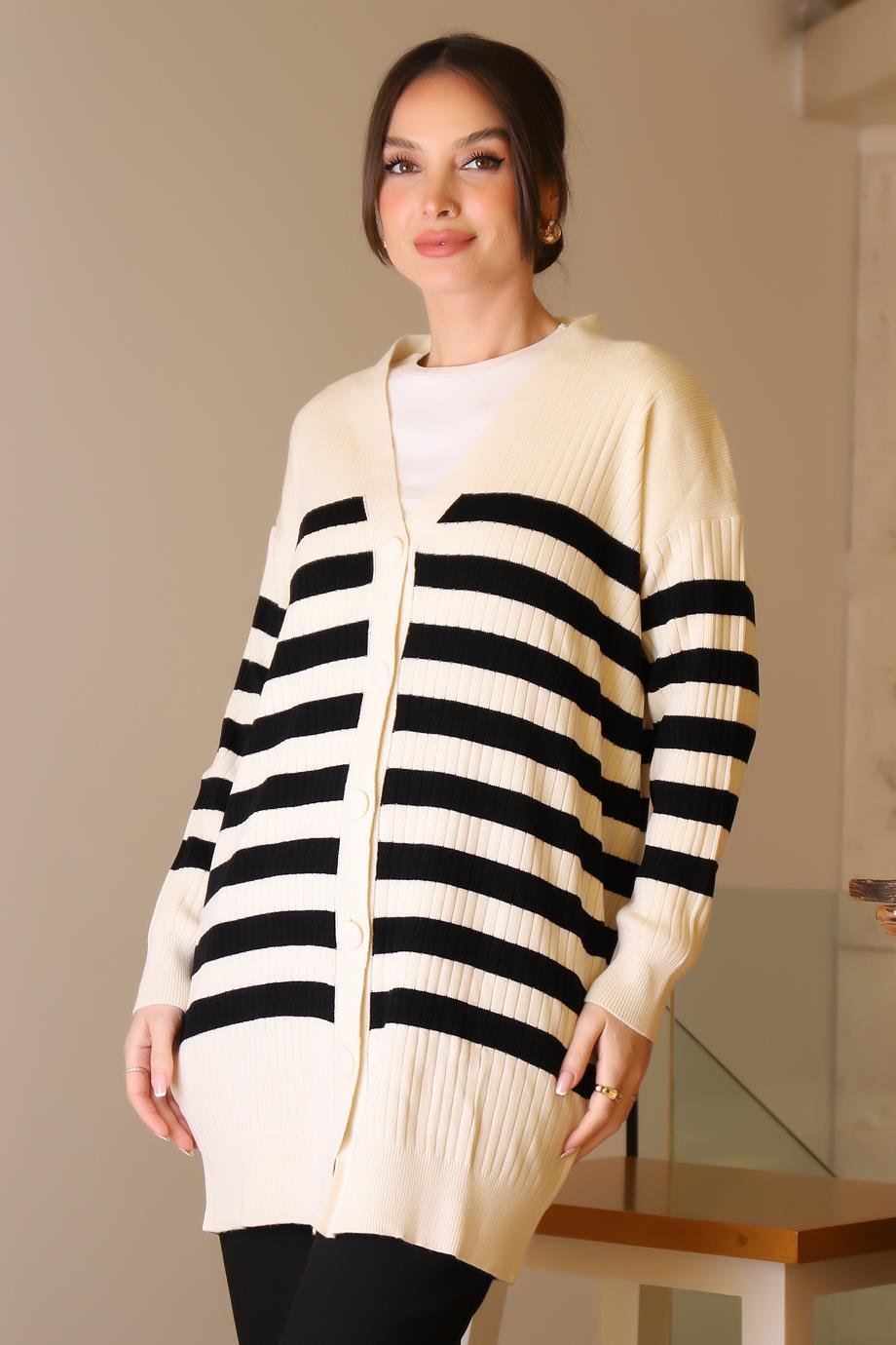 IND ZENTONİ 2K56132-2K5 ZENTONİ HIRKA+EKRU SİYAH