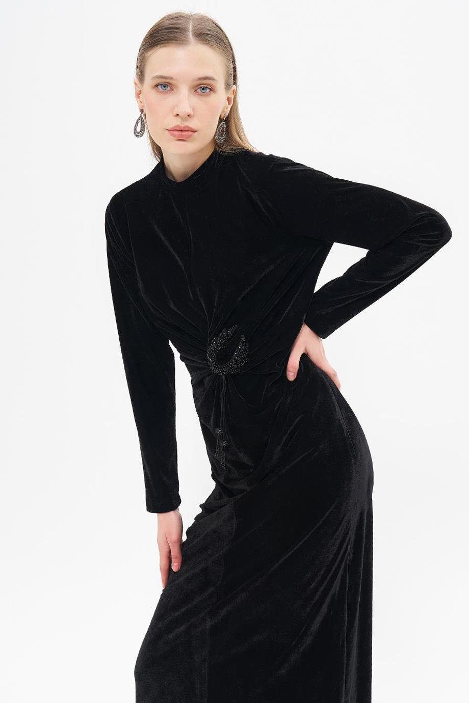 KAYRA23040-2K5 KAYRA ELBİSESİYAH