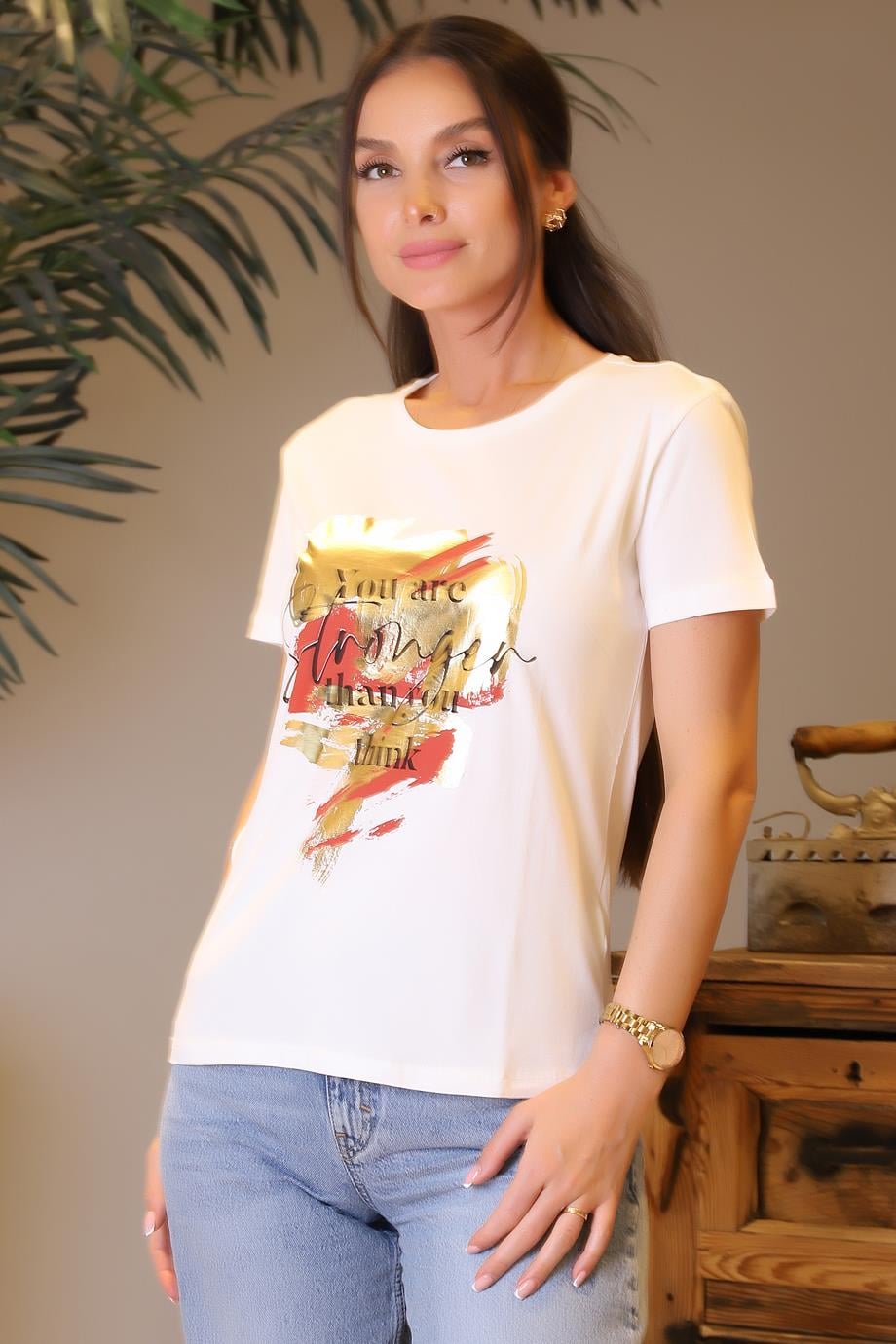 KOTON4SAK50166EK-2Y4 KOTON T-SHIRTBEYAZ