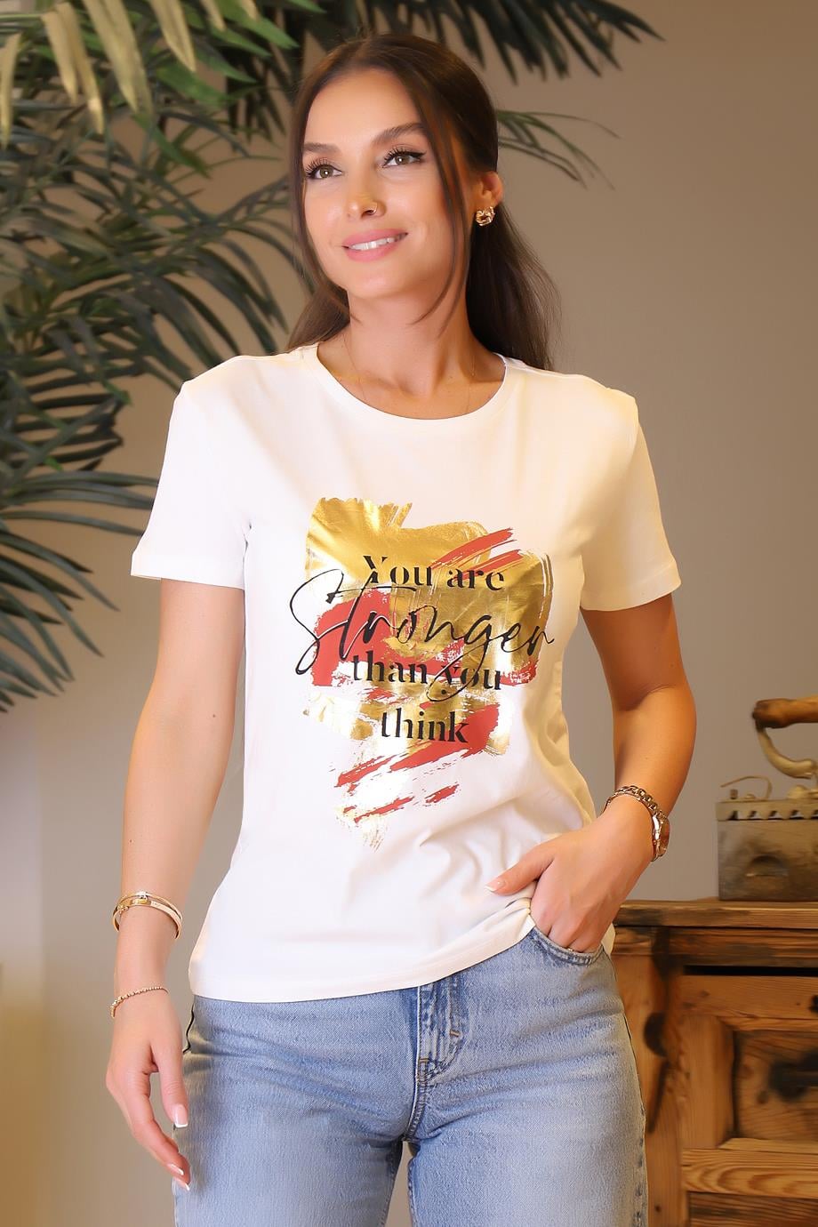 KOTON4SAK50166EK-2Y4 KOTON T-SHIRTBEYAZ