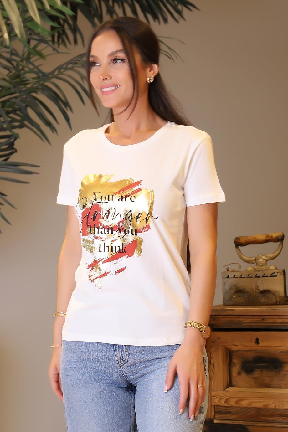 KOTON4SAK50166EK-2Y4 KOTON T-SHIRTBEYAZ