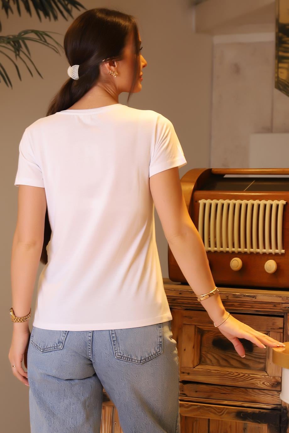 KOTON4SAK50365EK-2Y4 KOTON T-SHIRTKIRIK BEYAZ