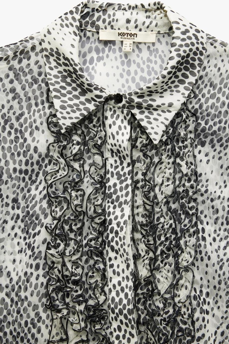 KOTON5SAK60185UW-2Y5 KOTON GÖMLEKSİYAH DESENLİ