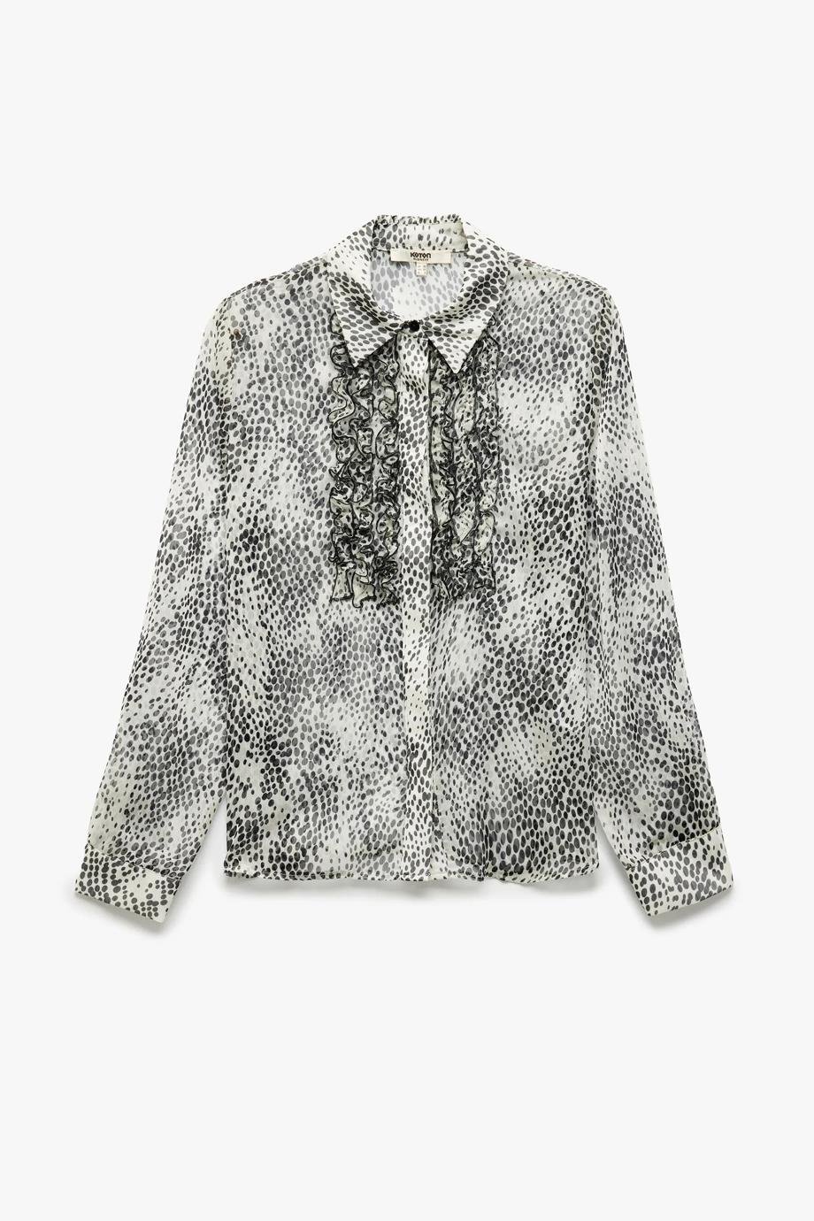 KOTON5SAK60185UW-2Y5 KOTON GÖMLEKSİYAH DESENLİ