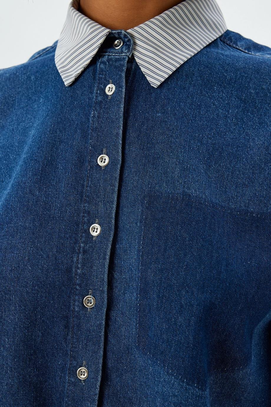 KOTON5WAL60017MD-2K5 KOTON GÖMLEKKOYU İNDİGO