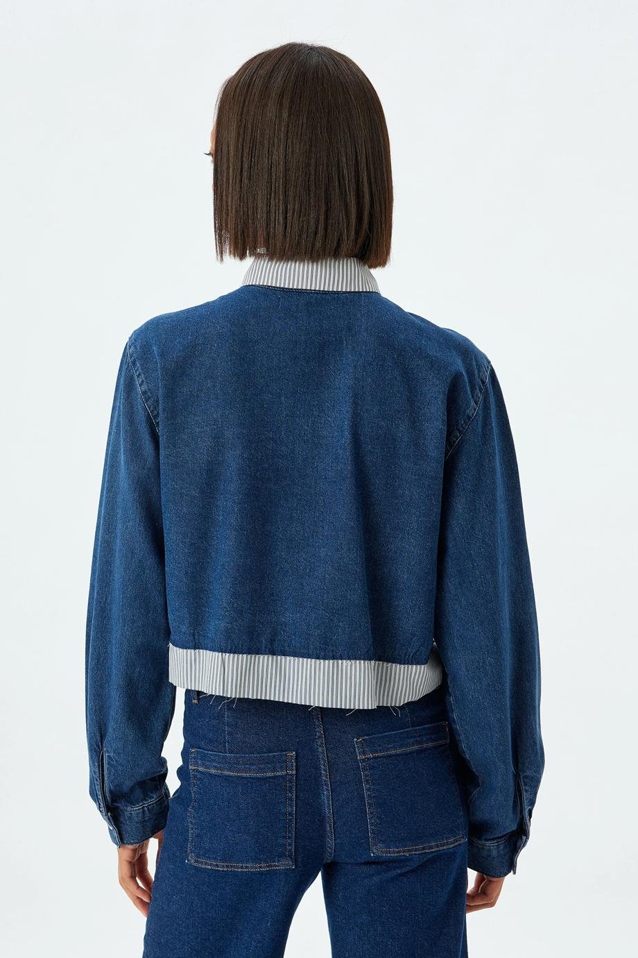 KOTON5WAL60017MD-2K5 KOTON GÖMLEKKOYU İNDİGO