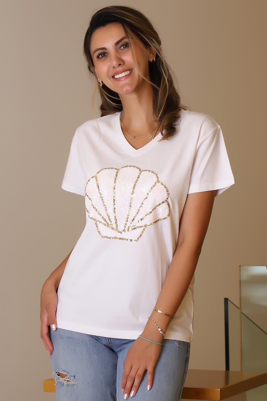 LADERRA121-2Y5 LADERRA T-SHIRTBEYAZ