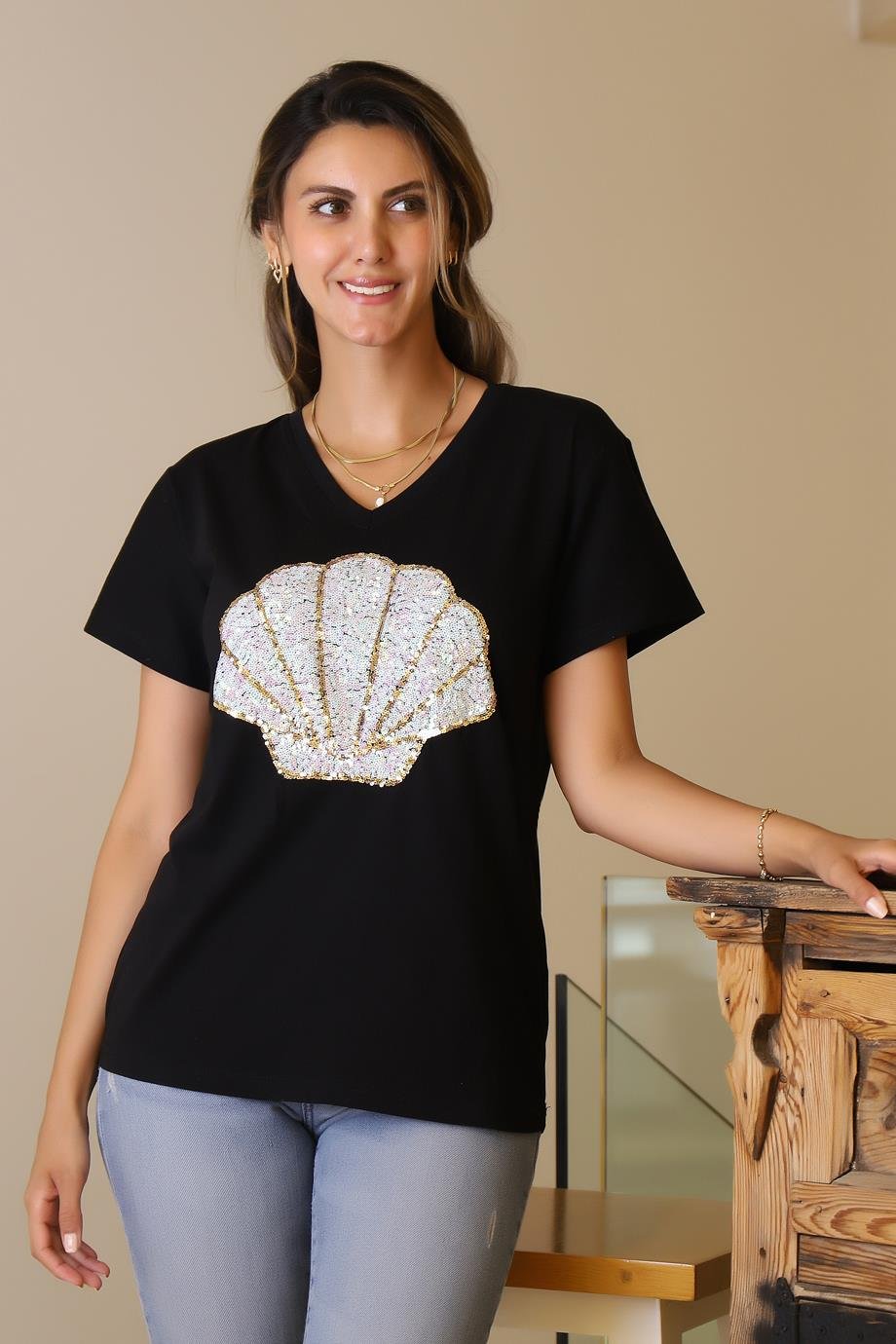 LADERRA121-2Y5 LADERRA T-SHIRTSİYAH