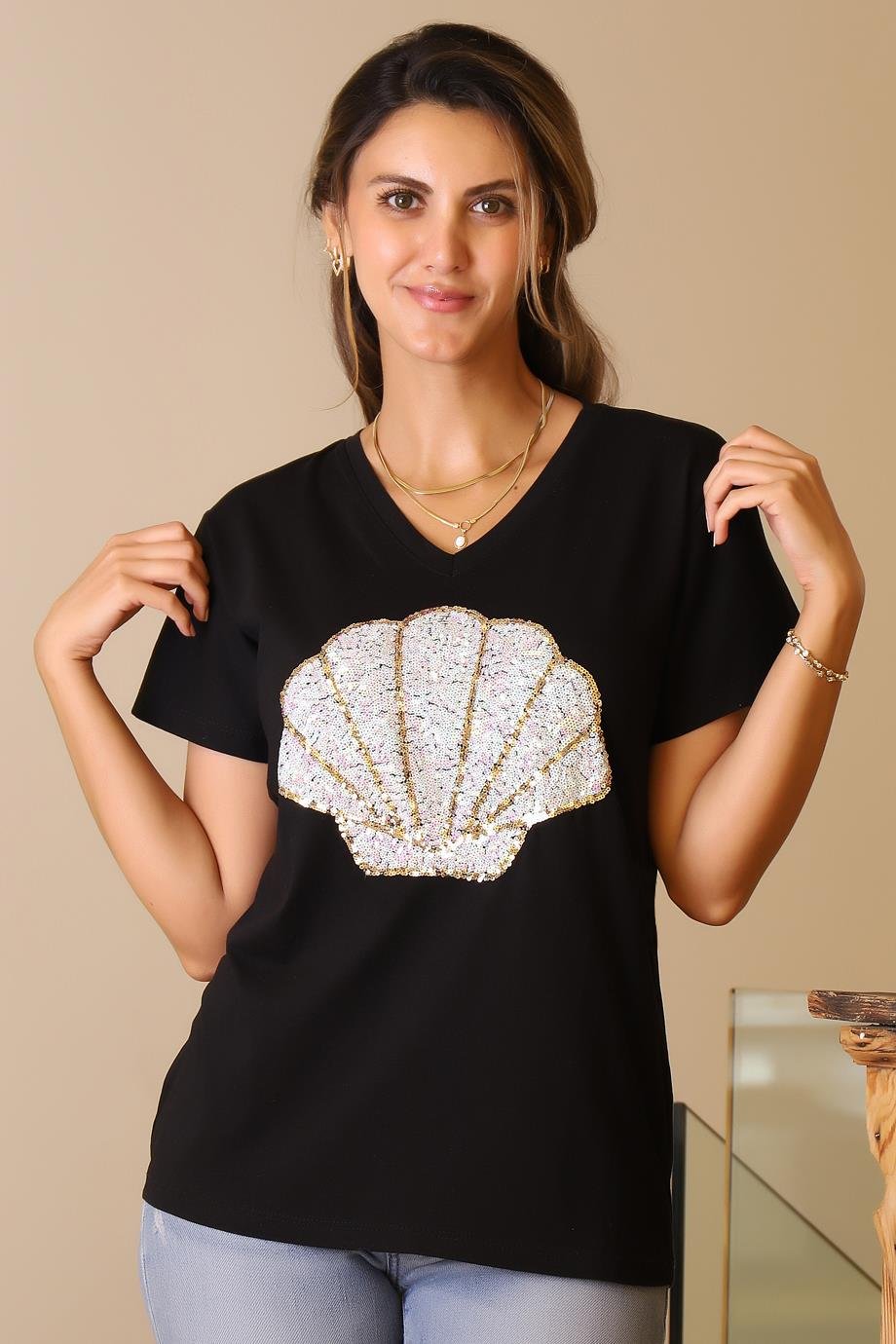 LADERRA121-2Y5 LADERRA T-SHIRTSİYAH