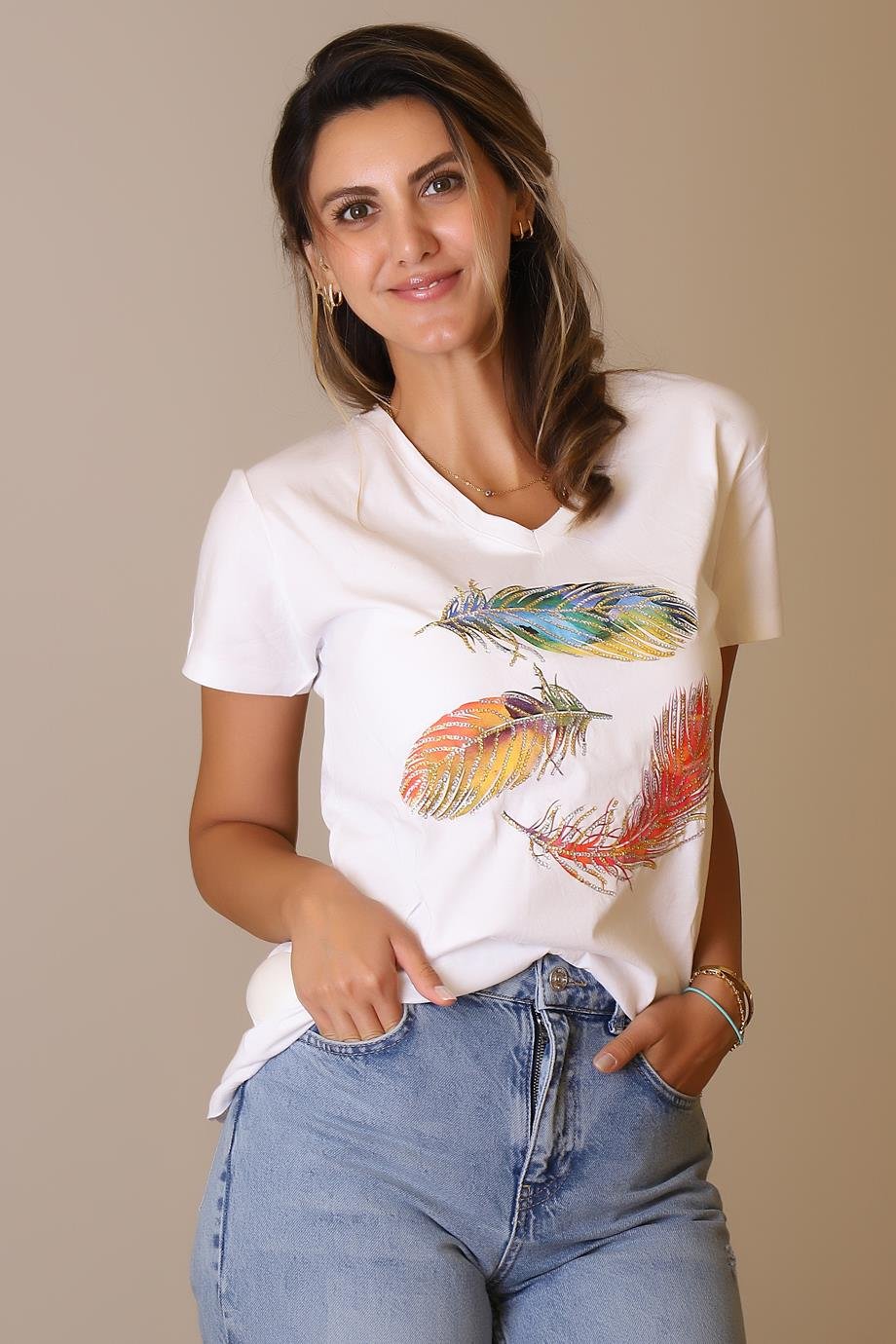 LADERRA126-2Y5 LADERRA T-SHIRTBEYAZ