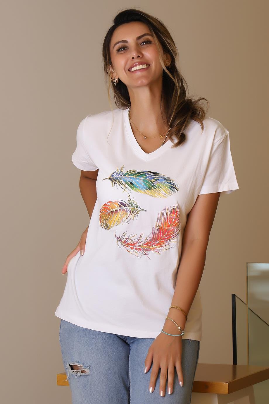 LADERRA126-2Y5 LADERRA T-SHIRTBEYAZ