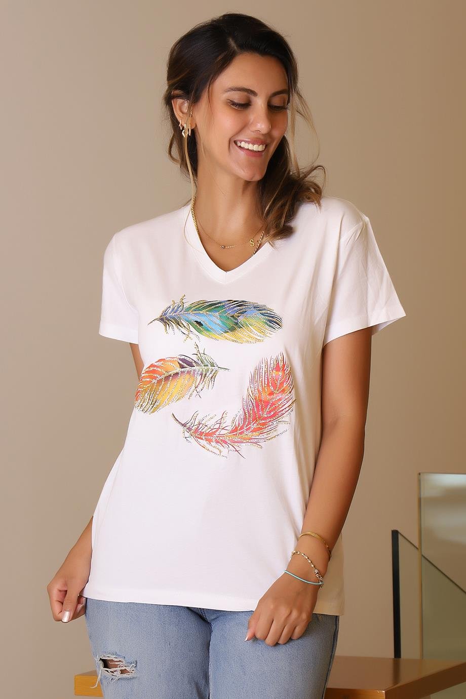 LADERRA126-2Y5 LADERRA T-SHIRTBEYAZ