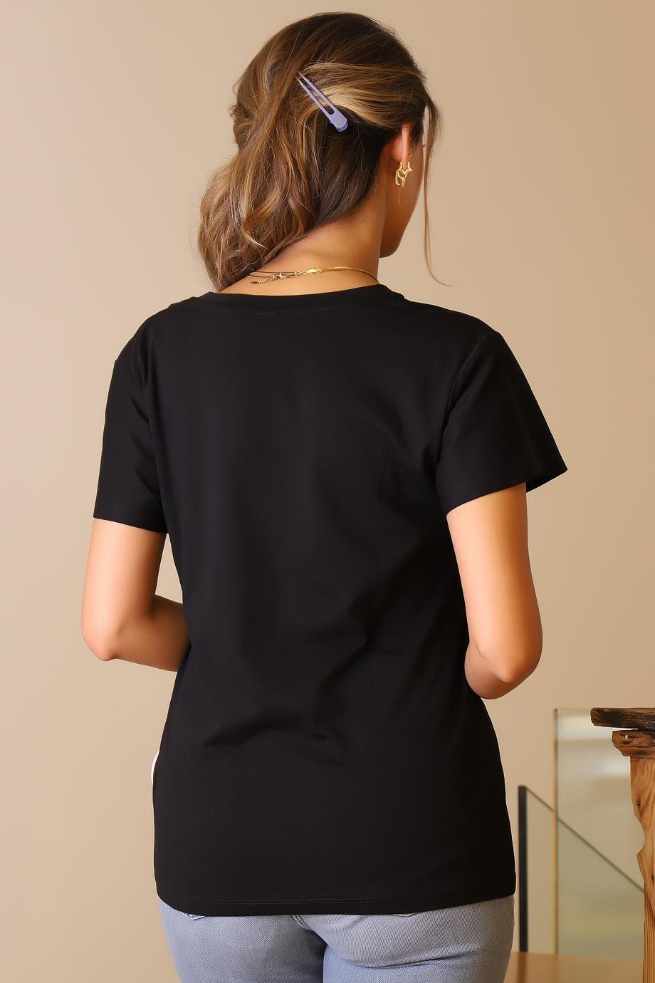 LADERRA126-2Y5 LADERRA T-SHIRTSİYAH