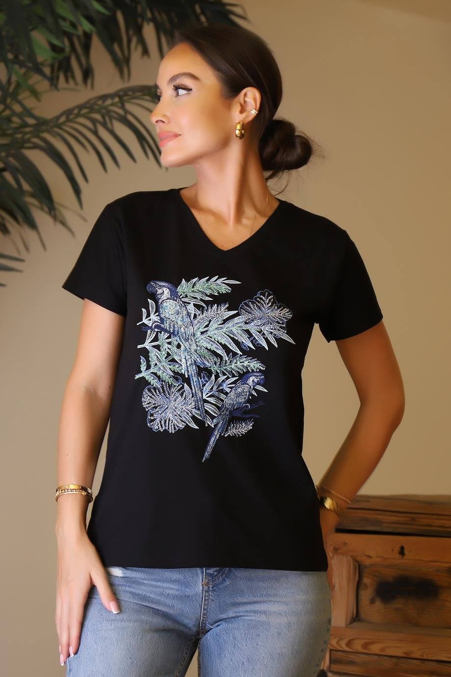 LADERRA13-2Y4 LADERRA T-SHIRTSİYAH