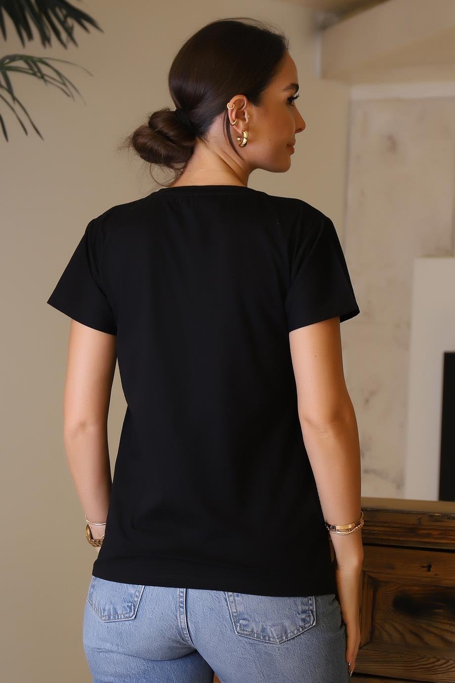 LADERRA13-2Y4 LADERRA T-SHIRTSİYAH