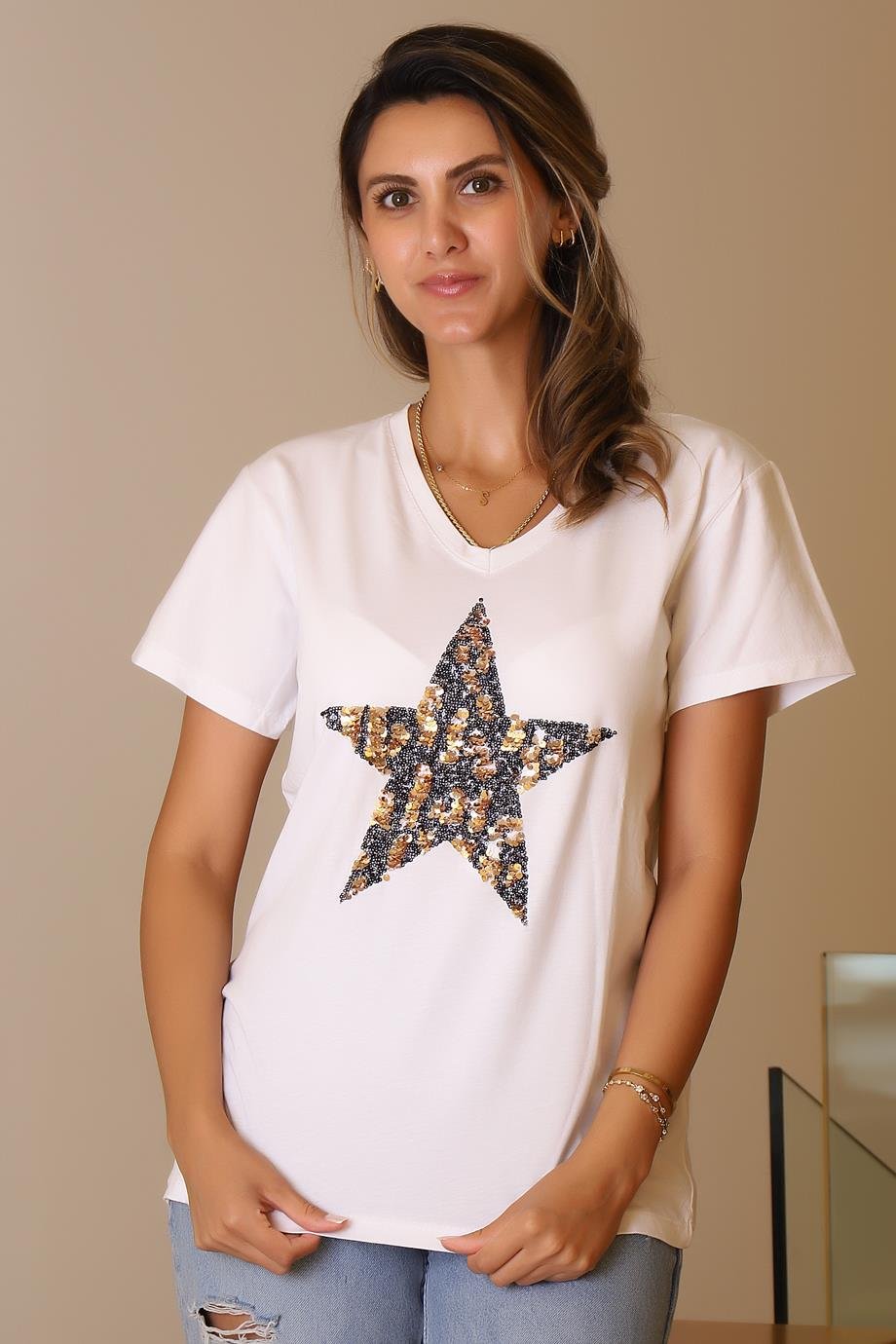 LADERRA135-2Y5 LADERRA T-SHIRTBEYAZ