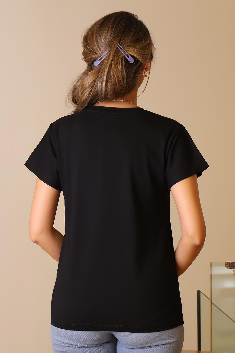 LADERRA136-2Y5 LADERRA T-SHIRTSİYAH