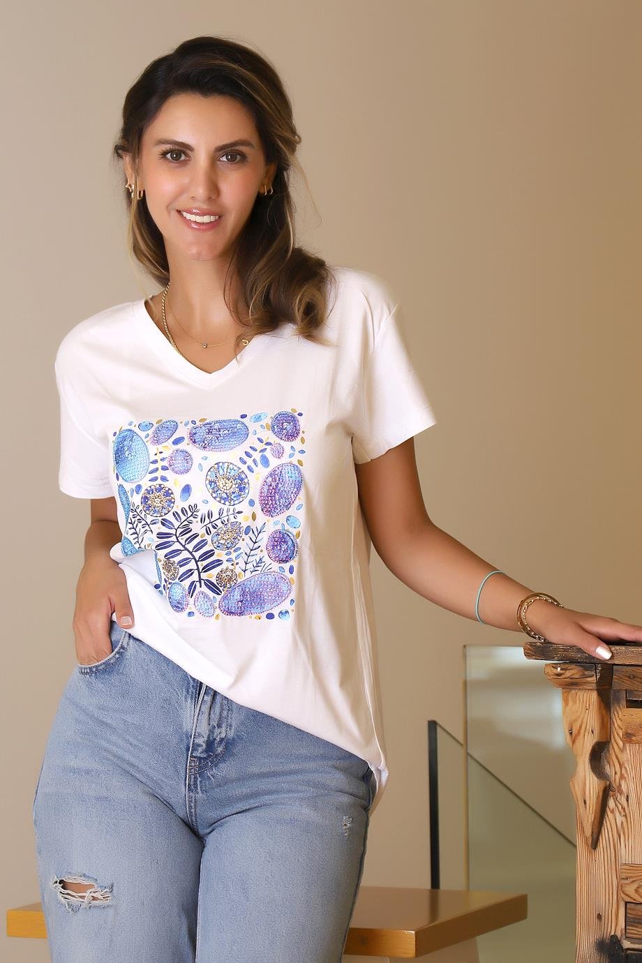 LADERRA20-2Y5 LADERRA T-SHIRTBEYAZ