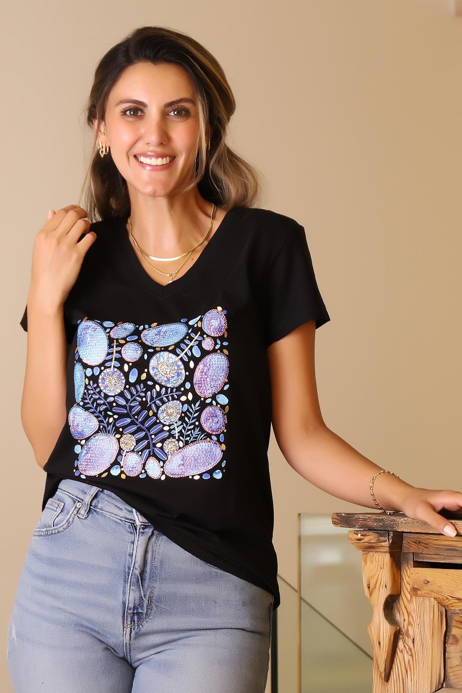 LADERRA20-2Y5 LADERRA T-SHIRTSİYAH