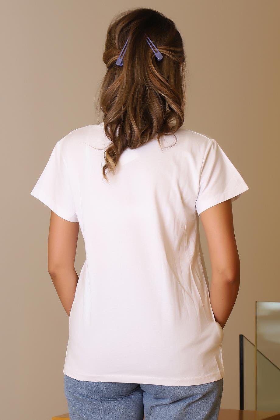LADERRA27-2Y5 LADERRA TSHIRTBEYAZ