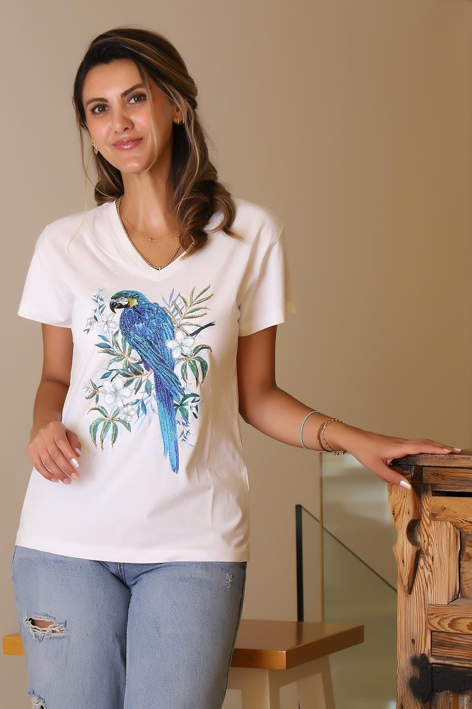 LADERRA31-2Y5 LADERRA T-SHIRTBEYAZ