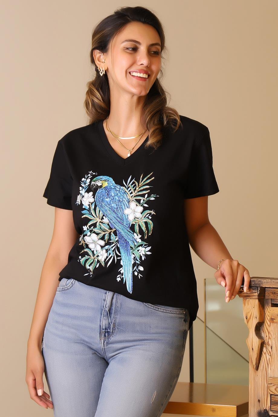 LADERRA31-2Y5 LADERRA T-SHIRTSİYAH